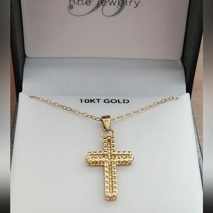 10K Cross Pendant And Chain